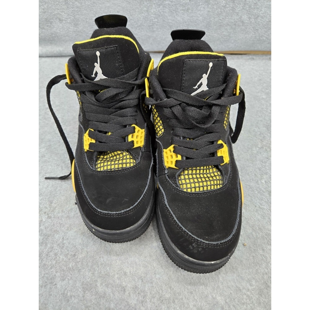 Air Jordan 4 Retro Thunder 2023 Black Tour Yellow 308497-008 Mens 7.5 - Picture 2 of 9
